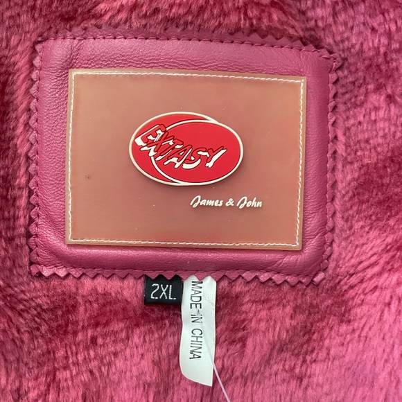 extasy fuschia pink leather moto jacket - Picture 5 of 14